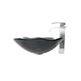 thumbnail image 2 of Clear Rectangular Glass Vessel Sink and Eclipse Faucet in Matte Black, 2 of 2