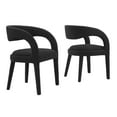 thumbnail image 2 of Modway Pinnacle Boucle Upholstered Dining Chair Set of Two in Black, 2 of 10