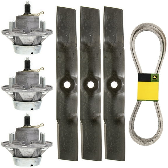 John Deere Spindle and Mower Blade 3 Pack Z425 Z445 AM144377 UC22010 M158131