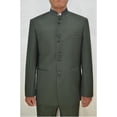 thumbnail image 1 of Mens Eight Button Mandarin Banded Collar Olive Green Suits, 1 of 1