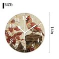 thumbnail image 2 of 14 Inch Wall Clock Battery Operated Silent Clock Decorative for Office, Kitchen, Outdoor, Living Room，Two Cardinals attractive, 2 of 4