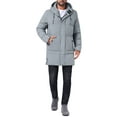 thumbnail image 2 of INSPIRE CHIC Hooded Puffer Jacket for Men's Mid-Length Warm Outerwear Zipper Winter Quilted Padded Coat M Gray, 2 of 6