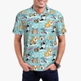thumbnail image 5 of Yiaed DogsPrint Men's Short Sleeve Polo Shirt,Golf Polo for Men Three-Button Golf Shirt Athletic Casual Collared T-Shirt- X-Large, 5 of 7