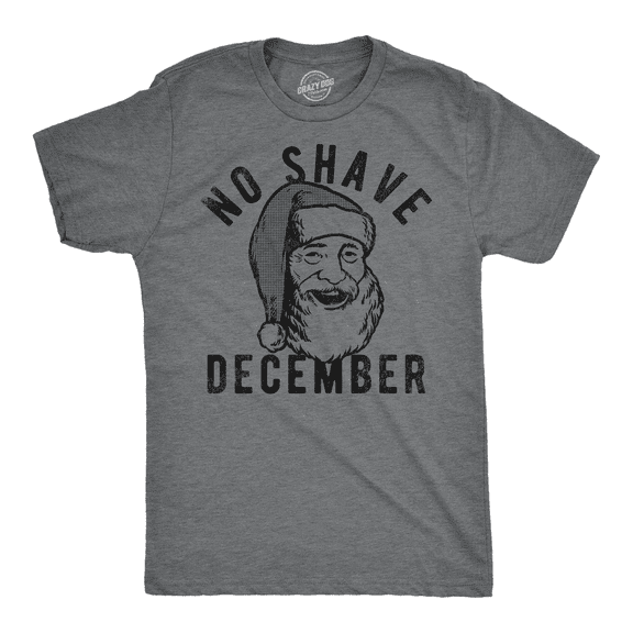 Mens No Shave December T Shirt Funny Xmas Santa Claus Beard Facial Hair Joke Tee for Guys Graphic Tees