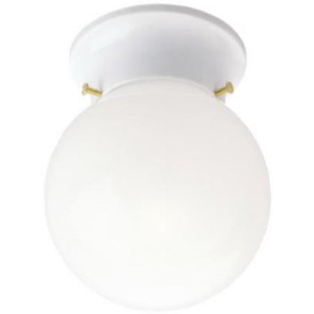 

Single Light Flush Mount Ceiling Fixture White Finish Only One