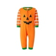 thumbnail image 4 of Argulvti Ensemble de Pyjamas Assortis pour la Famille, Haut à Manches Longues à Col Rond à Rayures d'Halloween avec Imprimé Citrouille + Pantalon Long pour Parents et Enfants, 4 of 9