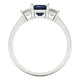 thumbnail image 4 of Three-Stone Engagement Ring for Women - 1.11ct Simulated Blue Sapphire in 18K White Gold Promise Ring, 4 of 6