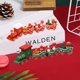 thumbnail image 4 of Decoración navideña de árbol de Navidad con tren pequeño de cuatro secciones de madera El regalo de juguete perfecto con temática navideña, 4 of 4