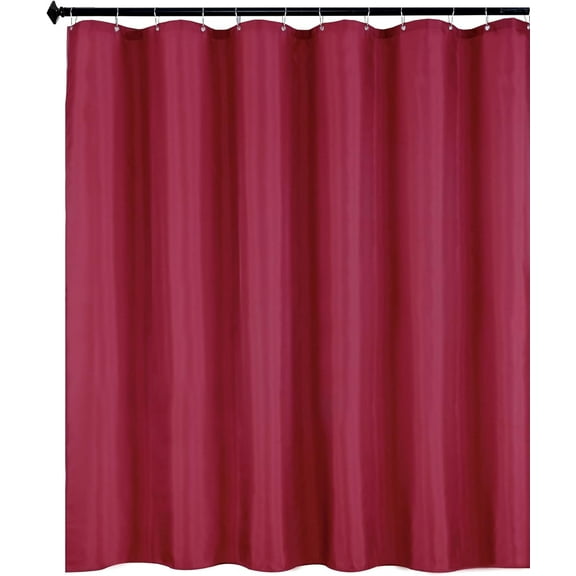 Biscaynebay Quality Fabric Shower Curtain Liners 72 Inch by 72 Inch, Burgundy Water Resistant Bathroom Curtains Rust Resistant Grommets & Weighted Bottom Hem Machine Washable