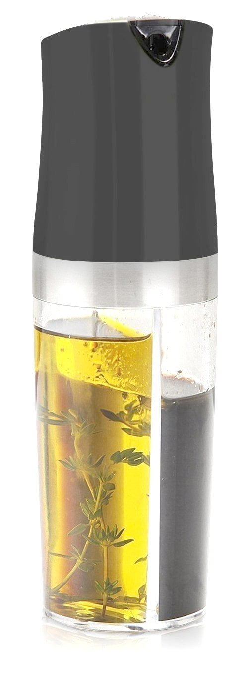 Home & Style 2IN1 Oil Vinegar Cruet Set Dispenser BPA Free (Black