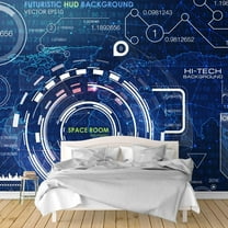 IDEA4WALL 6pcs Secitific Mechanical Peel and Stick Wallpaper Removable Wall Murals Large Wall Stickers for Home Decoration, 100"x24"