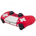 thumbnail image 5 of Silicone Skin Cover Protector Case For PlayStation 5 DualSense Wireless Controller With 6 Black Thumb Grip Caps, Anti-Slip Silicone Soft Rubber Case Protector For PS5 Red, 5 of 6