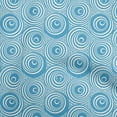 thumbnail image 1 of oneOone Polyester Spandex Turquoise Blue Fabric Geometric Line Art Circle Sewing Material Print Fabric By The Yard 56 Inch Wide, 1 of 4