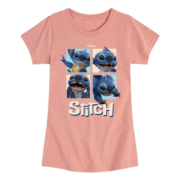 Lilo & Stitch - Cute Stitch - Toddler And Youth Girls Fitted Short Sleeve Graphic T-shirt