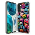 thumbnail image 3 of MUNDAZE LG Stylo 6 Shockproof Clear Hybrid Protective Phone Case Halloween Spooky Colorful Day of the Dead Skulls Cover, 3 of 6