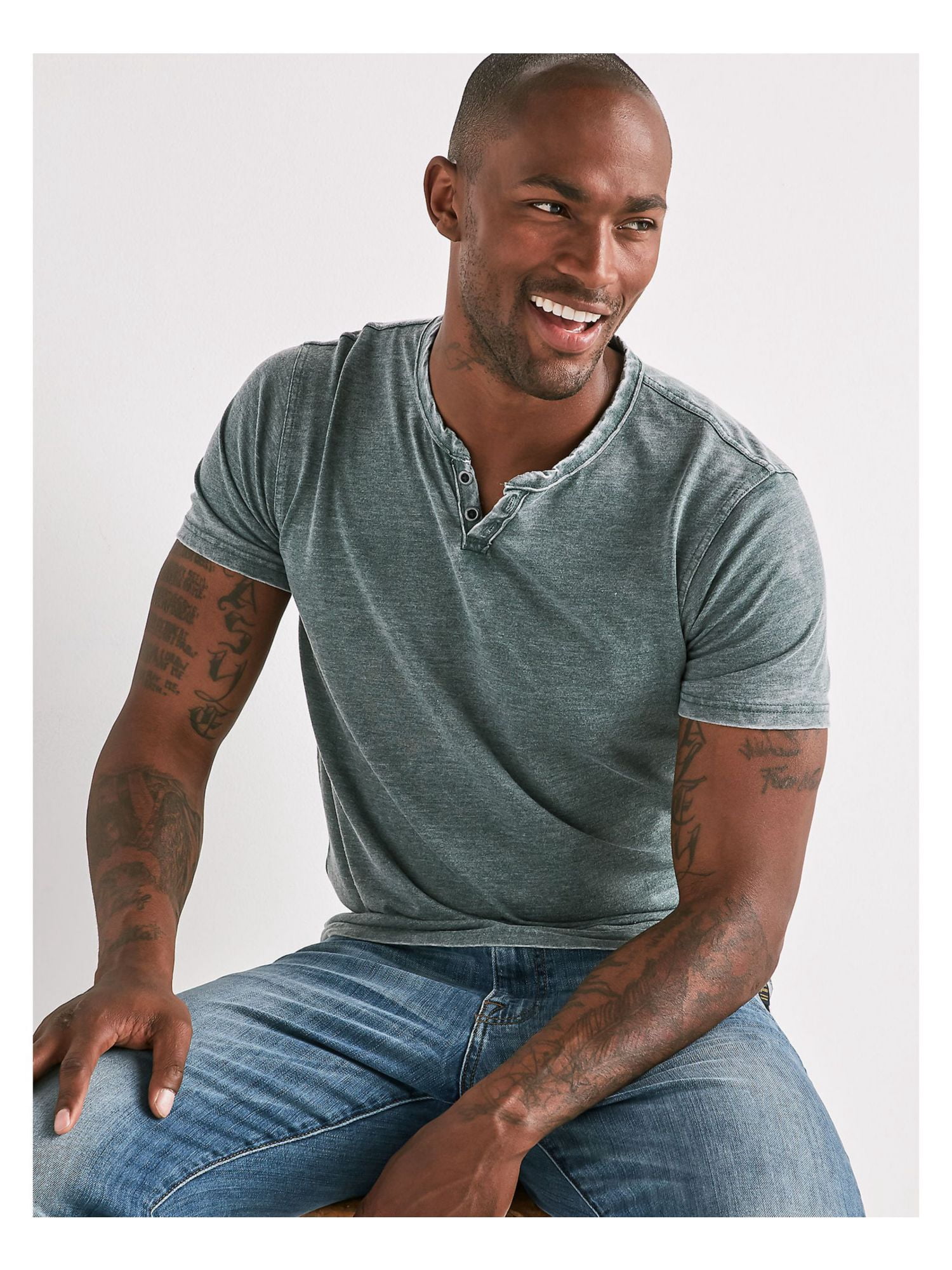LUCKY BRAND Mens Gray Heather Classic 