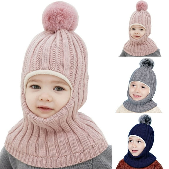 Toddler Winter Hat Scarf Set 2 in 1 Toddler Warm Windproof Lined Knitted Beanie with Neck for Cold Weather Toddler Beanie