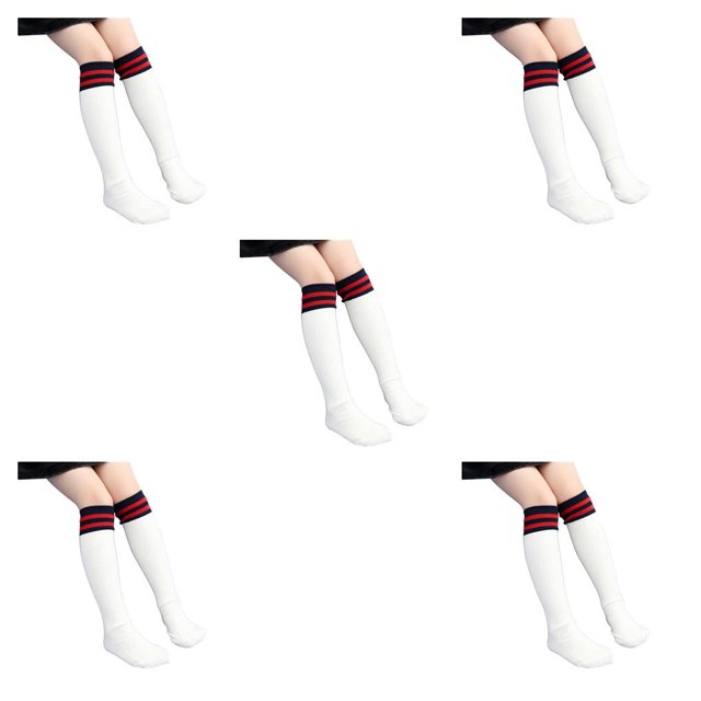 Jumpingount Calcetines de tubo medio Moda hasta la rodilla Medias de algodón puro Gran elasticidad Diseño de rayas para niños Tipo 26 tipo 26 5piezas Jumpingount CBP257905
