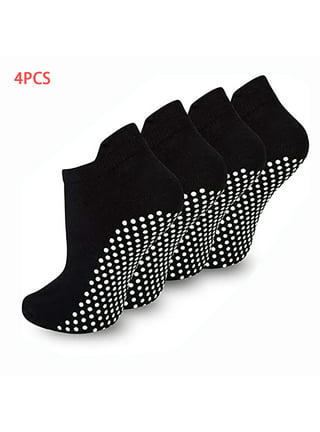 SIEYIO Women Men Grippy Yoga Crew Socks with Grippers Solid Color 5 Toe  Separator Non Slip Sticky Hosiery for Barre Pilates 