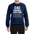 thumbnail image 2 of Wild Bobby,Dad Knows Everything Know It All Funny Men, Father's Day, Tees, Father's Day, Unisex Crewneck Graphic Sweatshirt, Vintage Heather Navy, 3XL, 2 of 3