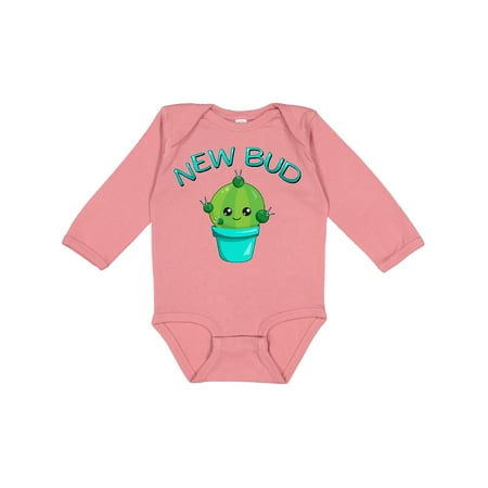 

Inktastic New Bud- cute baby cactus Gift Baby Boy or Baby Girl Long Sleeve Bodysuit