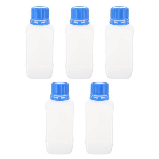 BRIGHTFUFU 5 piezas de reactivo químico botella de biberón cuadrado de biberón cuadrado de biberón cuadrado de plástico