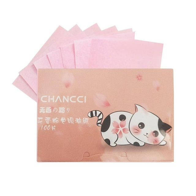 GECOMO Face Oil Blotting Paper Soft Clean With Puff Mirror Refreshing Oil Absorption Paper