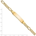 thumbnail image 3 of 14k Yellow Gold Bracelet ID Figaro 10 mm 8 in Polished Semi-Solid, 3 of 4