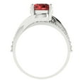 thumbnail image 4 of 1.71 ctw Solitaire with Zirconia Diamond Accents Anniversary Ring for Women | Round Cut Natural Garnet | Hyperallergenic Solid 18K White Gold, 4 of 5