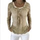 thumbnail image 3 of TaTaai Women Solid Color Long Sleeve Crew Neck Tie Front Pullover Top Ladies Fashion Casual Elegant Top for Daily Street Office Commute Wear Soft Comfortable Stylish Shirt Gift, 3 of 5