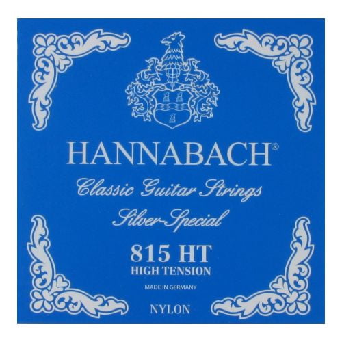 Hannabach 652387 Series 815 HT Silver Plated High Tension String Set for Classic Guitar - Blue