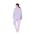 thumbnail image 3 of Dreams & Co. Women's Plus Size Long Sleeve Knit PJ Set  Pajamas, 3 of 6