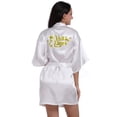 thumbnail image 2 of LYMAYTER Women's Fashion Bathrobe‌ Short Satin Kimono Gold Glitter Birthday Wedding Party Robe, 2 of 8