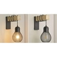 thumbnail image 3 of FSLiving 2-Pack Wall Sconces with UL Plug-in Cord Bedside Reading Light E26 Black Cage Iron Lamp Shade Industrial Wall lamp with Wooden Base for Hallway Bathroom Lighting,Powder Room, 3 of 6