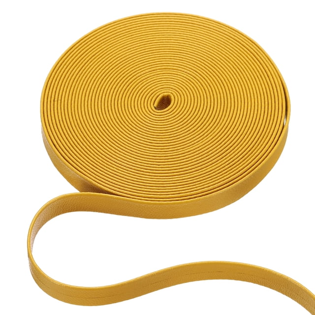 Cinta de Cuero Plano de 10 mm de Ancho, Amarillo