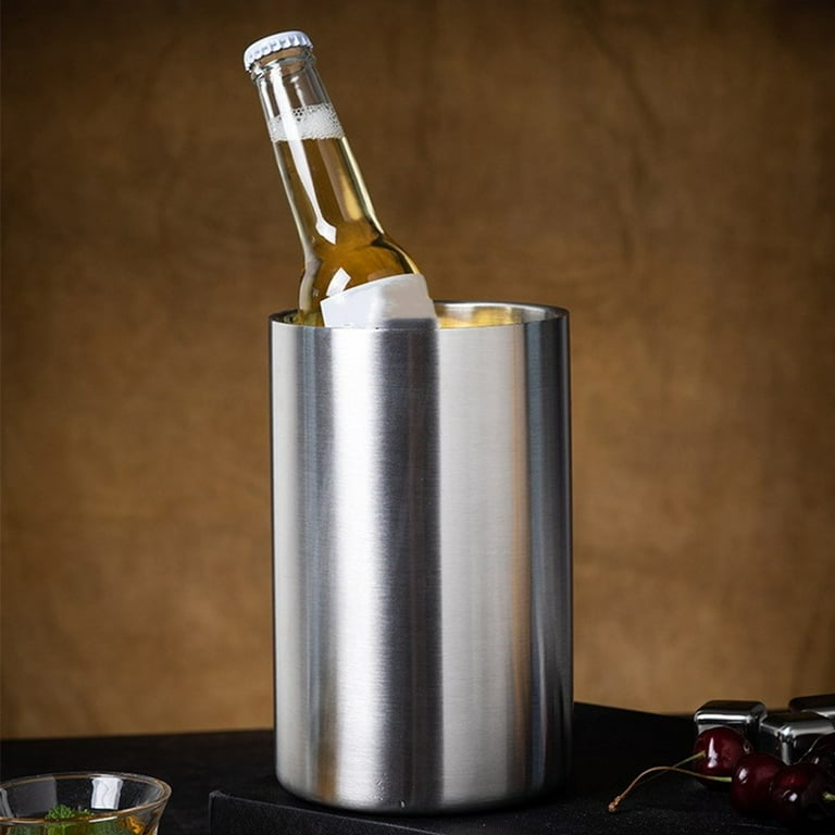 Wine Chiller Bucket, Stainless Steel Double Wall White Wine
