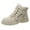 Khaki, variant on Women's Chunky White Sneakers Plus Velvet New Versatile Warm High Top Boots Korean Style Winter Boots with Waterproof Artificial Leather and Fleece Lining Shoes