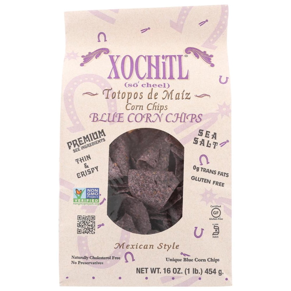 Xochitl Mexican Style Blue Corn Chips, 16 Oz (Pack of 9)