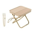 thumbnail image 3 of Taburete plegable con asiento de tela Oxford, soporte resistente, silla de pesca portátil, resistente Caqui, 3 of 8