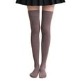 thumbnail image 3 of Women's Extra Long Thigh High Socks - Solid Color Over The Knee Nylon Stockings with Non-Slip Silicone Band, Stretchable Boot Socks for Cosplay, Daily Wear (1 Pair), 3 of 4