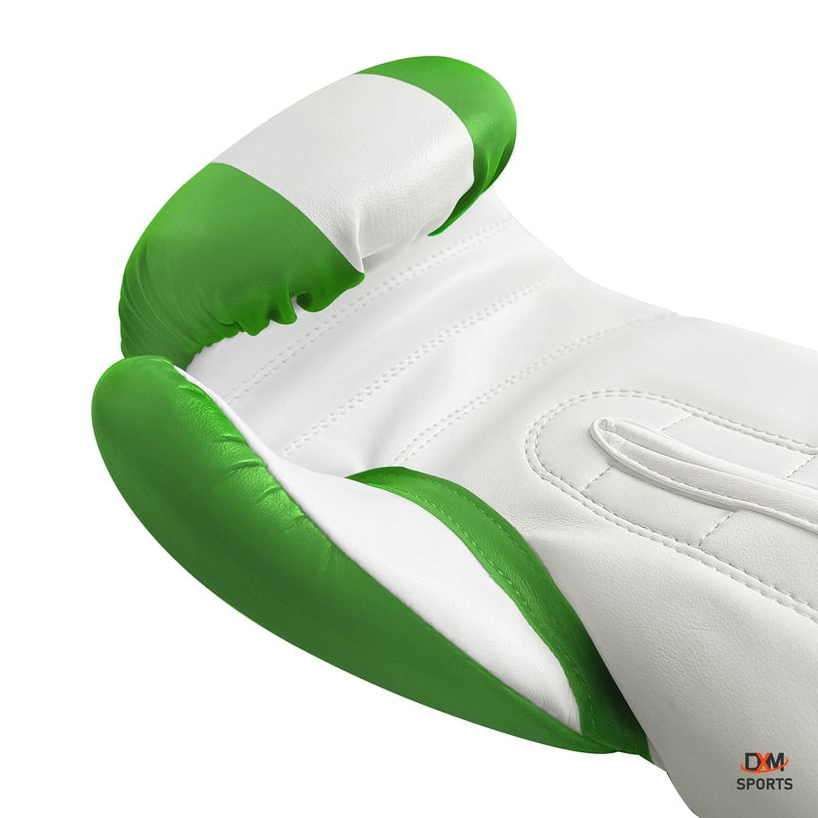 DXM SPORTS Boxing Gloves for Men & Women - Green & White, 16oz