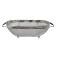 thumbnail image 4 of Mainstays Expandable Stainless Steel Sink Colander, Fine Mesh Oval Strainer with Rubber Grip Handles, 4 of 5