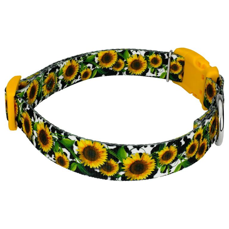 Deluxe Sunflowers Dog Collar and Leash