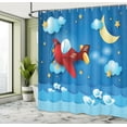 thumbnail image 5 of Ambesonne Moon Shower Curtain, Moon and Stars, 69"Wx84"L, Blue and Yellow, 5 of 5
