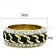 thumbnail image 2 of Gold Womens Ring Anillo Para Mujer Stainless Steel Ring with Top Grade Crystal in Clear Boneo, 2 of 4