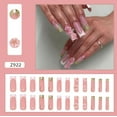 thumbnail image 1 of 24 Pieces Wearable Nail Piece Sweet Nail Patch Removable Nail Fake Nail Stereo Peach Blossomss Wearable Nail Long, 1 of 5