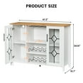 thumbnail image 2 of EastVita Wine Bar Cabinet with LED Light,Home Coffee Cabinet with Wine & Glass Rack,Kitchen Buffet Sideboard with Storage,Liquor Cabinet,White, 2 of 8
