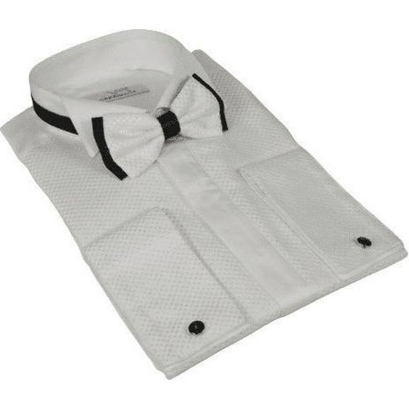 Mens CEREMONIA Tuxedo Formal Shirt 100% Cotton Turkey Slim Fit #stn 13 jkp White