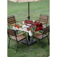 thumbnail image 3 of Outdoor Tablecloth with Umbrella Hole and Zipper, Christmas Square Table Cloth 54x54 Inch Waterproof Tablecloth, Winter Snowman Xmas Trees Balls Red Black Plaid Picnic Table Cover for Patio Camping, 3 of 7