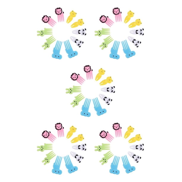 Tenedores de postre Wosthever 10 piezas plástico dibujos animados 60 mm